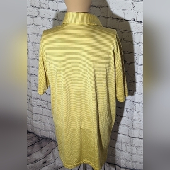 Levelwear Polo Shirt‎ Men's L Stripped Yellow/Black/White Short Sleeve Shirt - Picture 2 of 6
